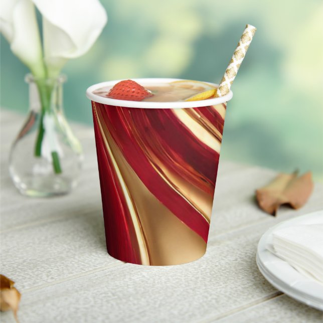 Christmas Party-New Years Party- Red and Gold- Paper Cups (Insitu)