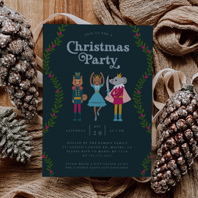 Christmas Party Nutcracker Green Invitation (Creator Uploaded)