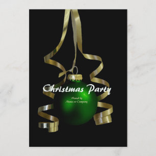 Christmas party ornament elegant tree ribbon invitation