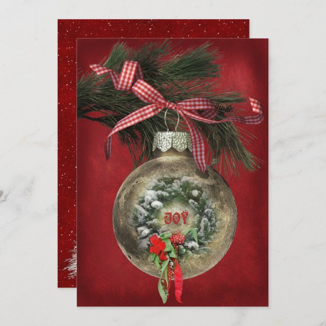 Christmas Party Ornament Invitation (Front/Back)