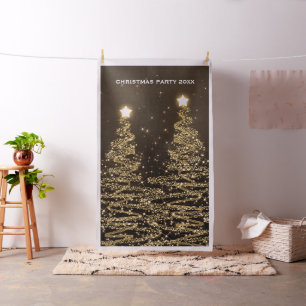 Christmas Party Photo Booth Backdrop Trees Gold