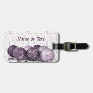 Christmas Party Pink Purple Ornaments Snowflake Luggage Tag