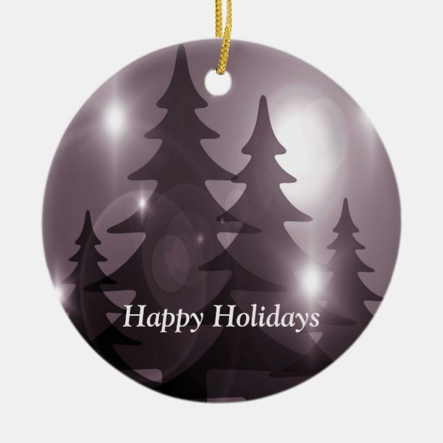 Christmas Party Pink Trees Holiday Winter Elegant Ceramic Tree Decoration (Front)