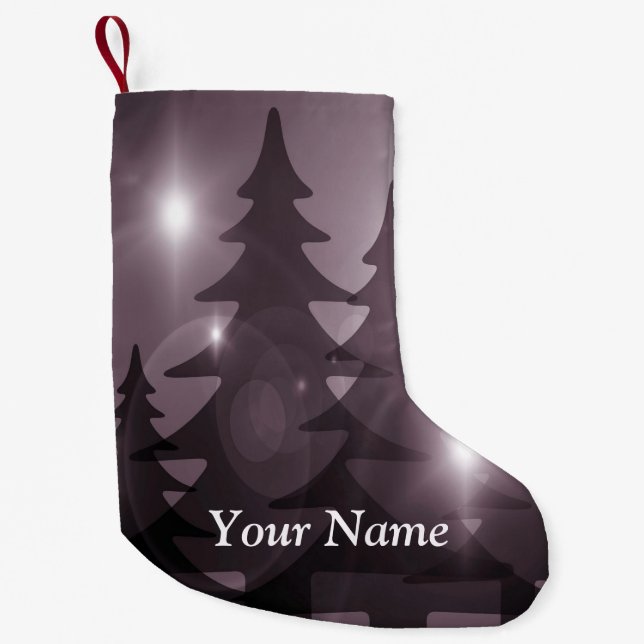 Christmas Party Pink Trees Holiday Winter Elegant Small Christmas Stocking (Front)