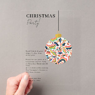 Christmas Party Preppy Ornament Xmas Acrylic Invitations