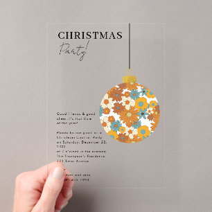 Christmas Party Preppy Ornament Xmas Acrylic Invitations
