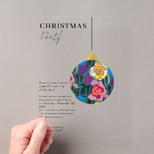 Christmas Party Preppy Ornament Xmas Acrylic Invitations