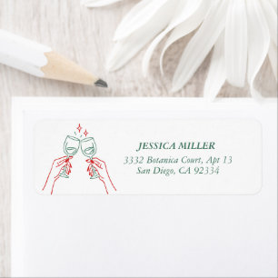 Christmas Party Red & Green Festive Return Address