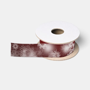 Christmas Party Red Reindeer Winter Holidays Satin Ribbon