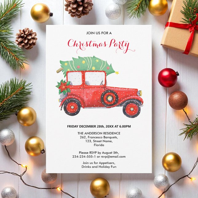Christmas Party Red Truck Invitation (Creator Uploaded)