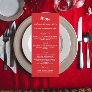 Christmas party red white dinner menu