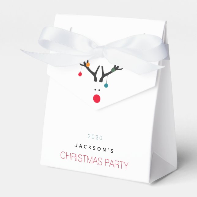 Christmas party reindeer odern minimalist favour box (Front Side)