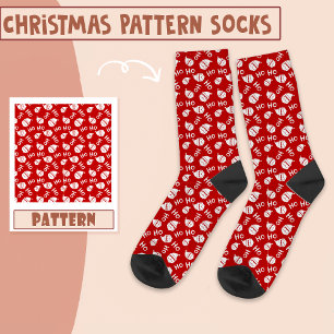 Christmas Party Santa Ho Ho Ho Pattern Socks
