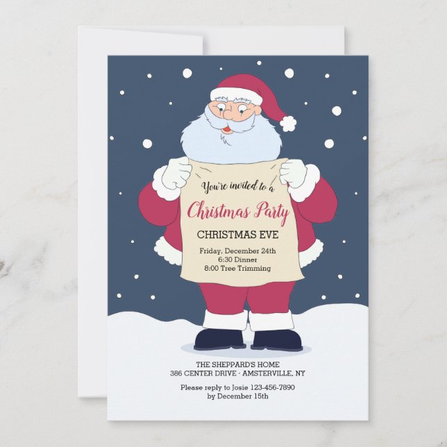 Christmas Party Santa Invitation (Front)
