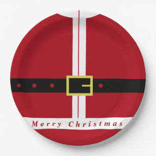 Christmas Party Santa Paper Plates