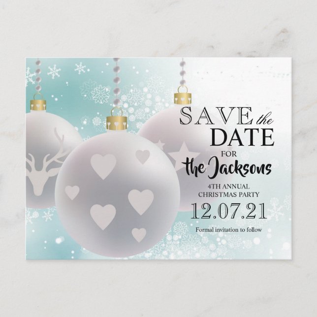 Christmas Party - Save the Date Announcement Postcard (Front)