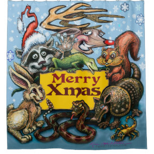 Christmas Party Shower Curtain