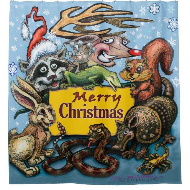 Christmas Party Shower Curtain (Front)