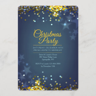 Christmas Party Sparkles Invitation