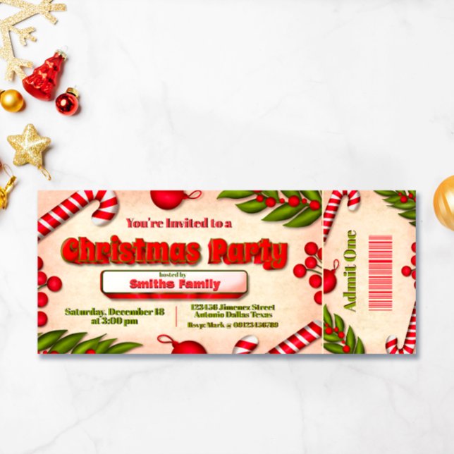 Christmas Party Ticket  Invitation (Creator Uploaded)