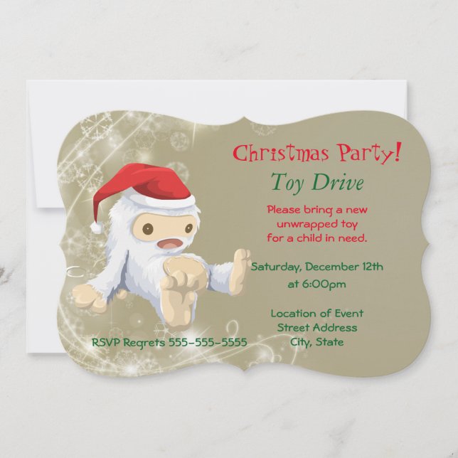 Christmas Party Toy Drive with Snow Monster Toy (Front)