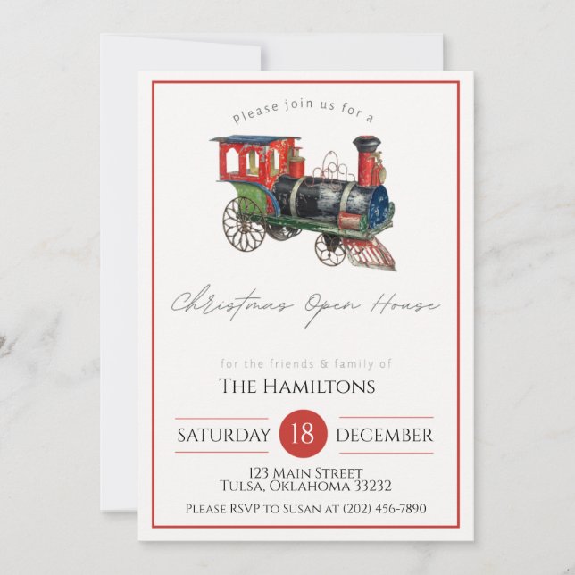 Christmas Party Train Invitation (Front)