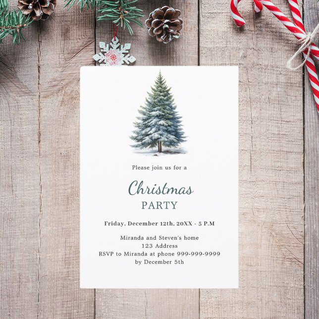 Christmas Party tree snow hand-drawn  Invitation (Creator Uploaded)