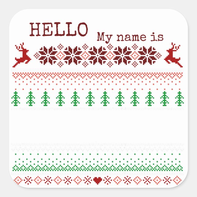 Christmas Party Ugly Sweater name Tag (Front)
