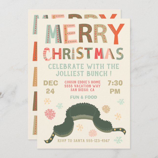 Christmas Party Vacation Eddie's Hat Holiday party Invitation (Front/Back)