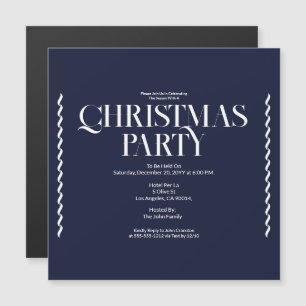 Christmas Party Vintage Elegant blue Invitation