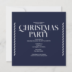 Christmas Party Vintage Elegant blue Invitation