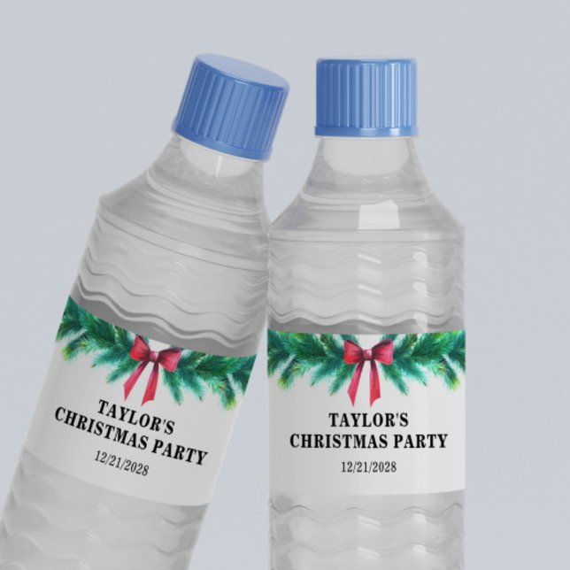 Christmas Party Water Bottle Label (Creator Uploaded)