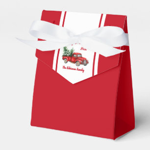 Christmas Party Watercolor Vintage Red Truck Favou Favour Box