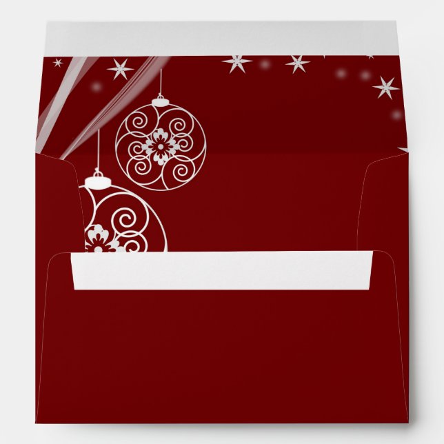 Christmas Party White Ornaments Stars Red Envelope (Back (Bottom))
