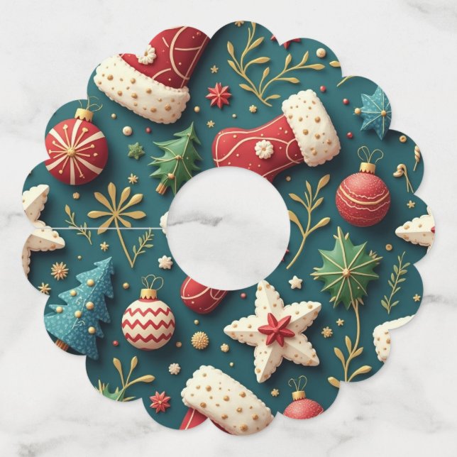 Christmas Party Wine Glass Tags (Back)