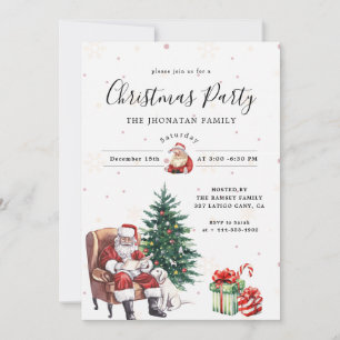 Christmas Party Winter Botanical Invitation