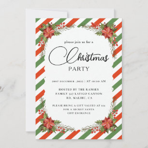 Christmas Party Winter Botanical Invitation