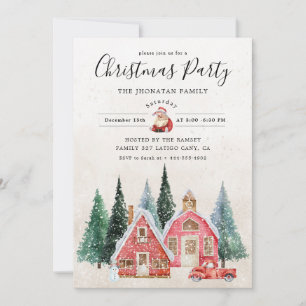 Christmas Party Winter Botanical Invitation