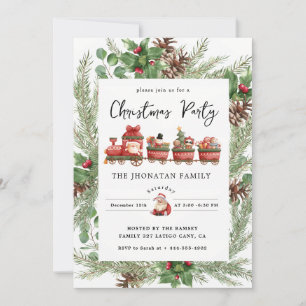 Christmas Party Winter Botanical Invitation
