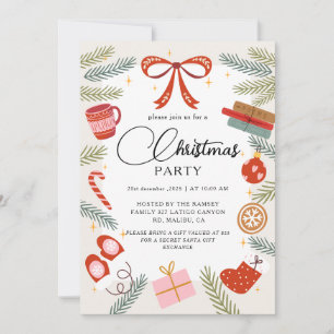 Christmas Party Winter Botanical Invitation