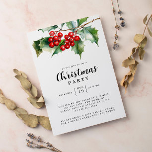 Christmas Party Winter Botanical Invitation