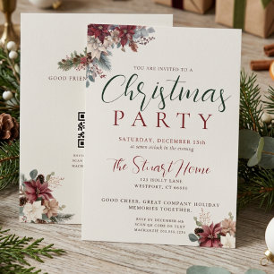 Christmas Party Winter Botanical Invitation