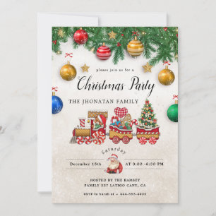 Christmas Party Winter Botanical Invitation