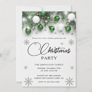 Christmas Party Winter Botanical Invitation