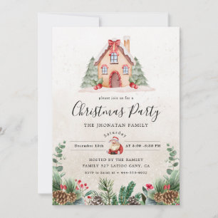 Christmas Party Winter Botanical Invitation