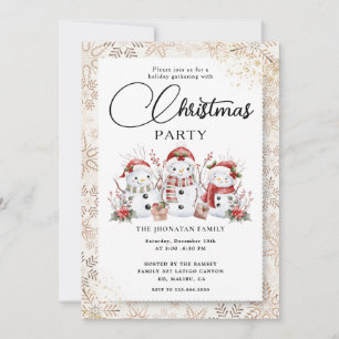 Christmas Party Winter Botanical Invitation
