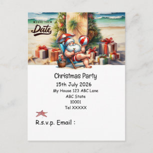 Christmas party with SANTA CLAUS Save the date Postcard