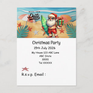 Christmas party with SANTA CLAUS Save the date Postcard