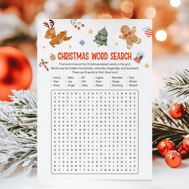 Christmas Party Word Search Game Holiday Card (Christmas Party Games )