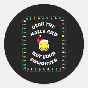 Christmas Party Workplace Funny Design Classic Round Sticker